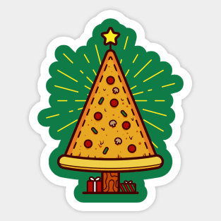 Christmas Tree Pizza Sticker